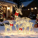 Kit 3 Renas de Natal em Ferro Artesanal com Luz LED